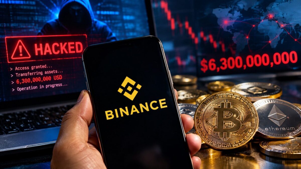 Logo de Binance en una pantalla tras el hackeo a Binance que suspendió depósitos y retiros