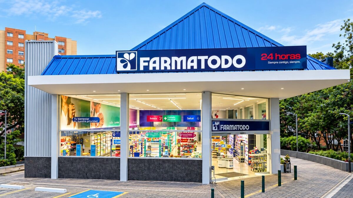 Fachada de una tienda Farmatodo en la urbanización Las Mercedes, en Caracas, donde un empleado fue agredido durante un reto viral