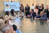 Dinorah Figuera y Juan Miguel Matheus en la reunión con el Colegio de Abogados, el 17 de octubre.