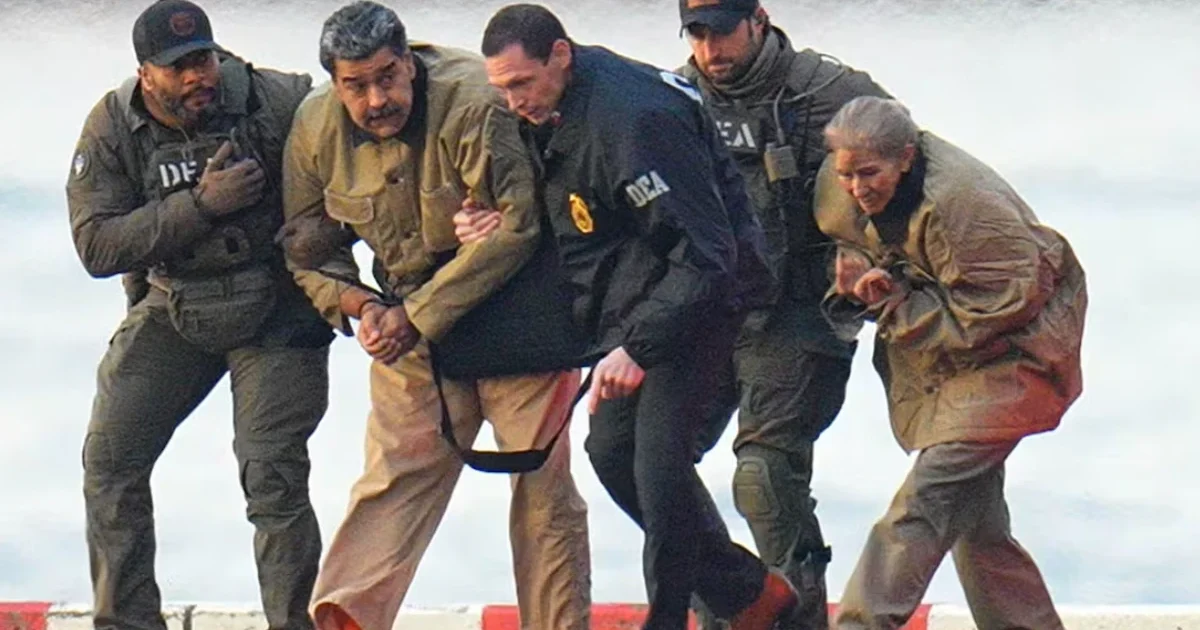 Imagen de la detención de Nicolás Maduro y su esposa Cilia Flores