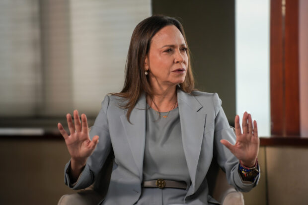 María Corina Machado durante la entrevista con EL TIEMPO en Ciudad de Panamá