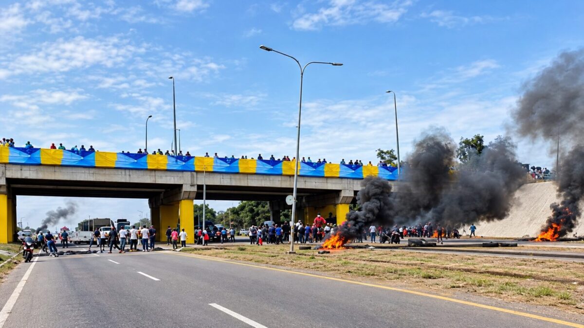 Trabajadores de la CVG trancan los accesos a Matanzas, en Ciudad Guayana